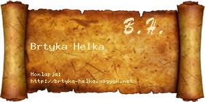 Brtyka Helka névjegykártya